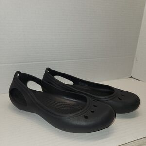 Crocs Kadee Flats Women's Black Size 9 Wide Slip On Sandles